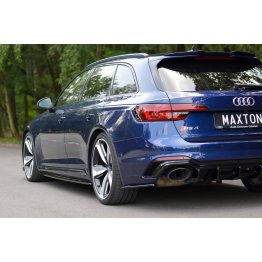 Накладки сплиттеры боковые на задний бампер на Audi RS4 B9 Avant